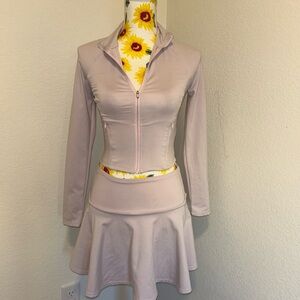 Chic Women's Light Pink Skirt Set